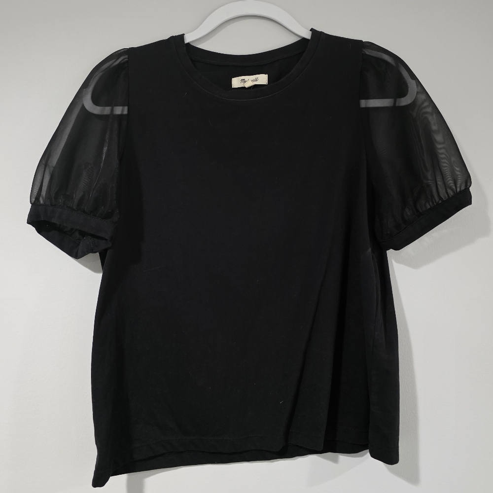 Madewell Black Puff Sleeve Top